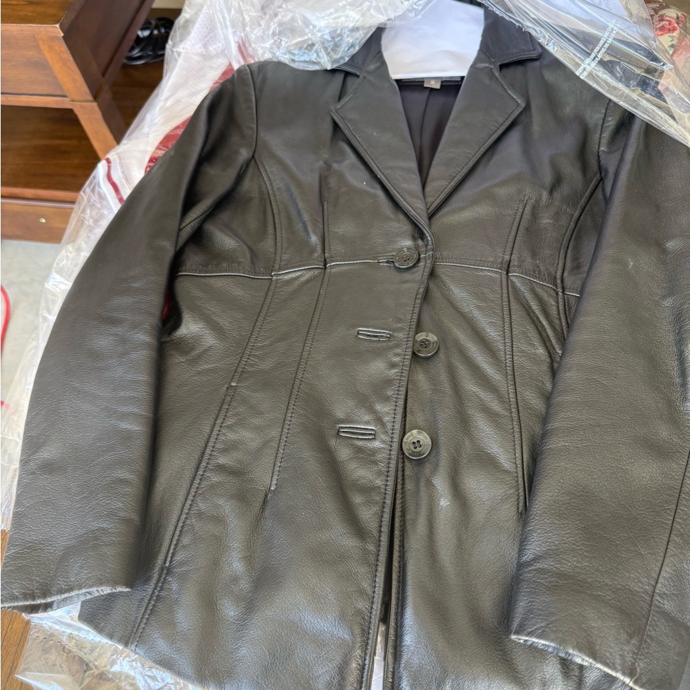 Vintage Wilsons Black Leather Motorcycle Jacket women Classic Moto Biker Coat - Picture 6 of 6